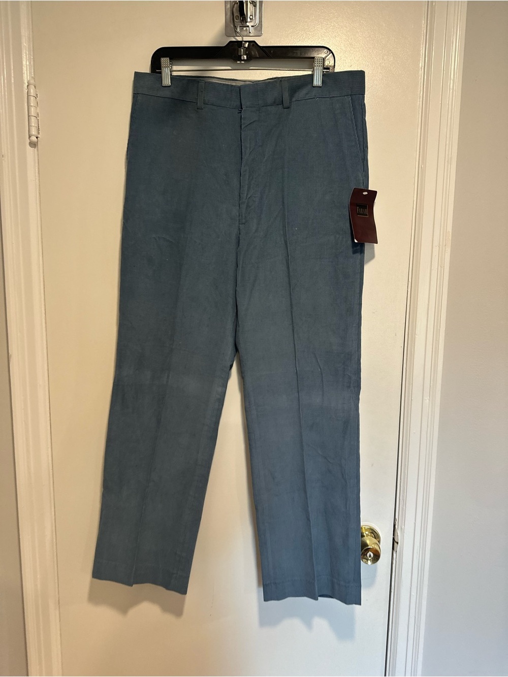 NWT VTG 70s deadstock G.Fox Farah Sz:36x30 Blue corduroy retro streetwear pants.